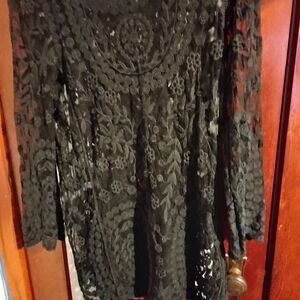 Black Lace Long Sleeve Dress